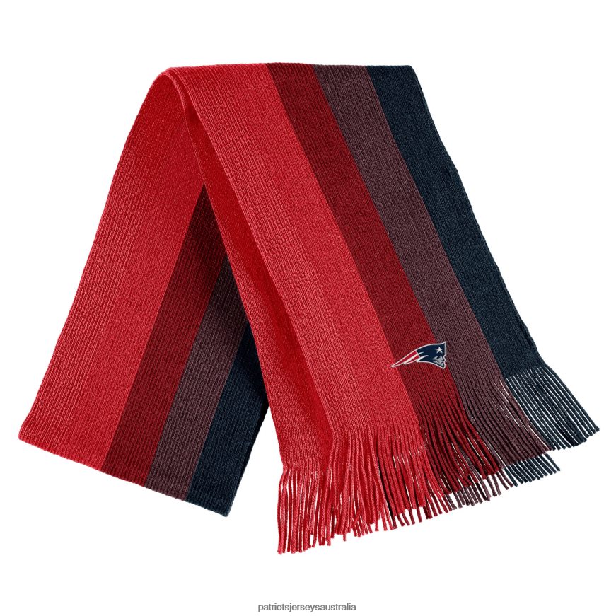 Women WEAR by Erin Andrews Red Ombre Pom Knit Hat and Scarf Set ZZ06V22314 Patriots Jersey Accessories