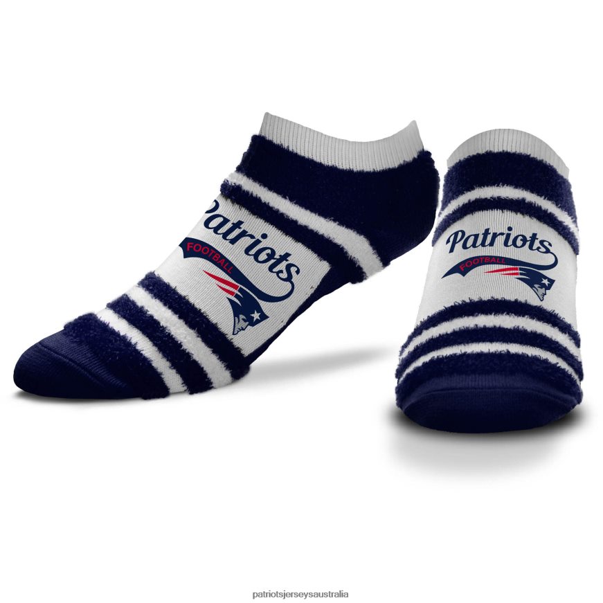Women For Bare Feet Block Stripe Fuzzy Ankle Socks ZZ06V22205 Patriots Jersey Accessories
