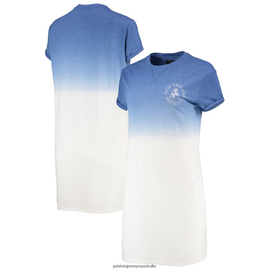 Women Junk Food Heathered Royal/White Ombre Tri-Blend T-Shirt Dress ZZ06V22230 Patriots Jersey Clothing