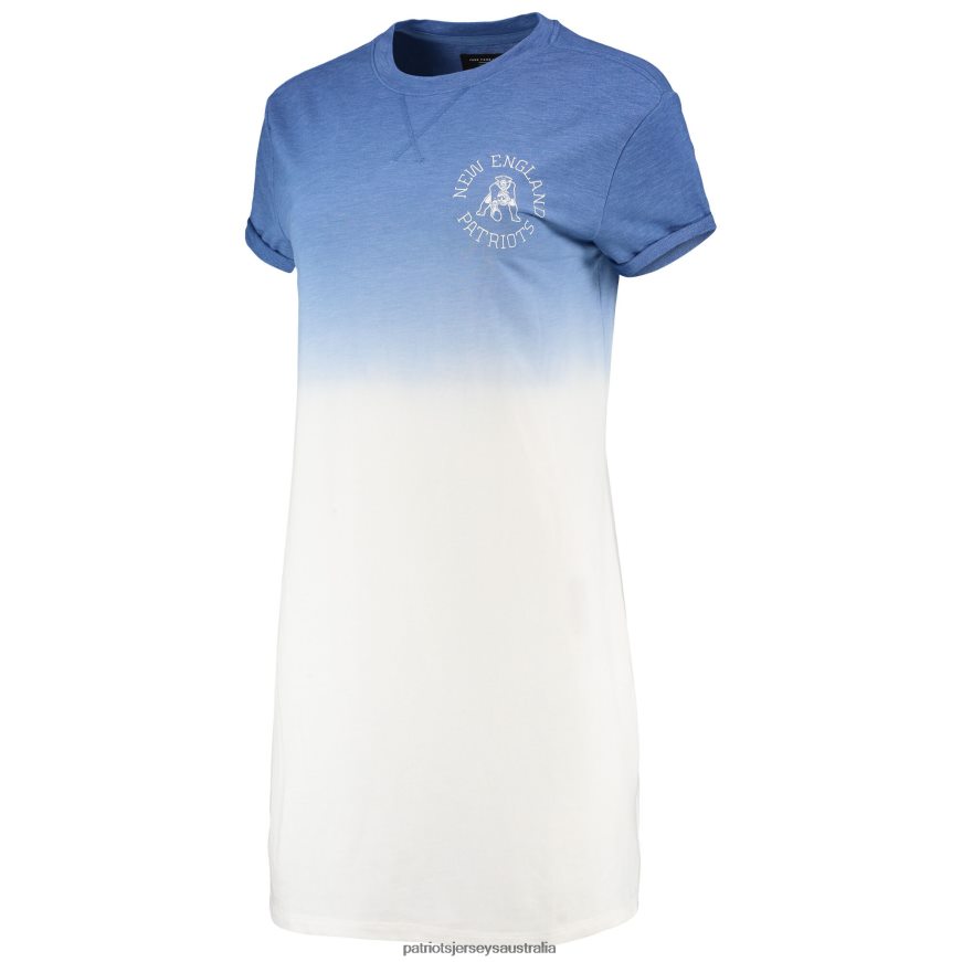 Women Junk Food Heathered Royal/White Ombre Tri-Blend T-Shirt Dress ZZ06V22230 Patriots Jersey Clothing