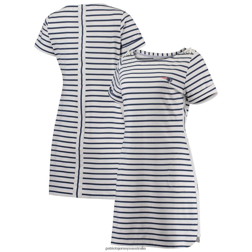 Women Tommy Bahama White/Navy Tri-Blend Jovanna Striped Dress ZZ06V22226 Patriots Jersey Clothing