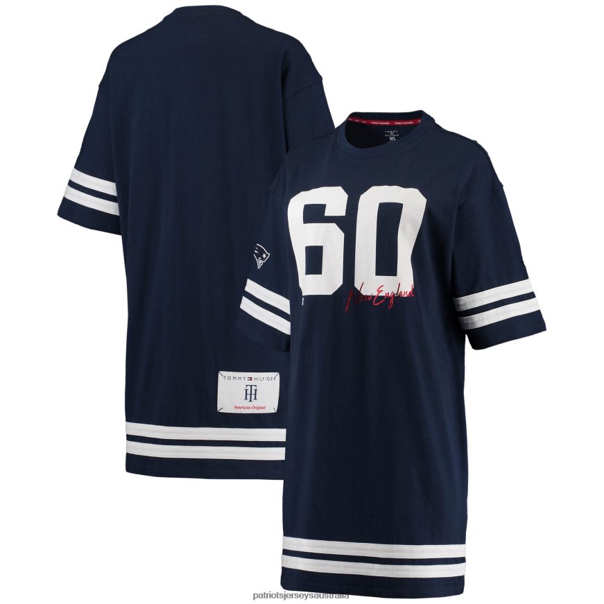 Women Tommy Hilfiger Navy Clair Half-Sleeve Dress ZZ06V22227 Patriots Jersey Clothing