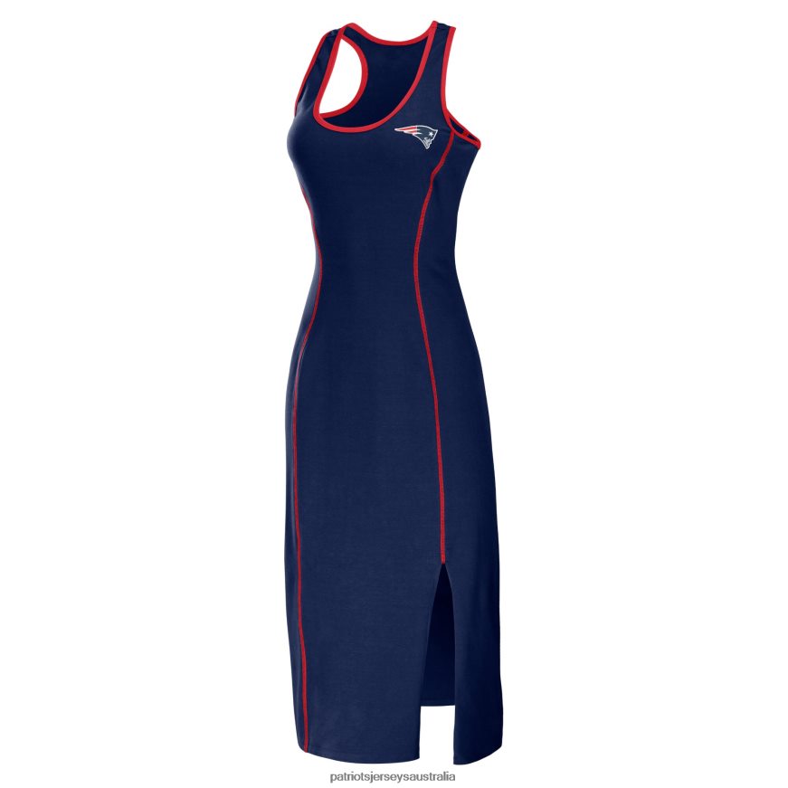 Women WEAR by Erin Andrews Navy Racerback Tank Midi Dress ZZ06V22221 Patriots Jersey Clothing