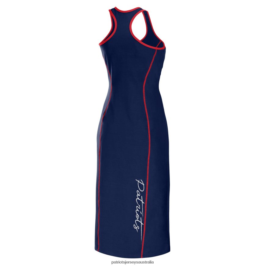 Women WEAR by Erin Andrews Navy Racerback Tank Midi Dress ZZ06V22221 Patriots Jersey Clothing