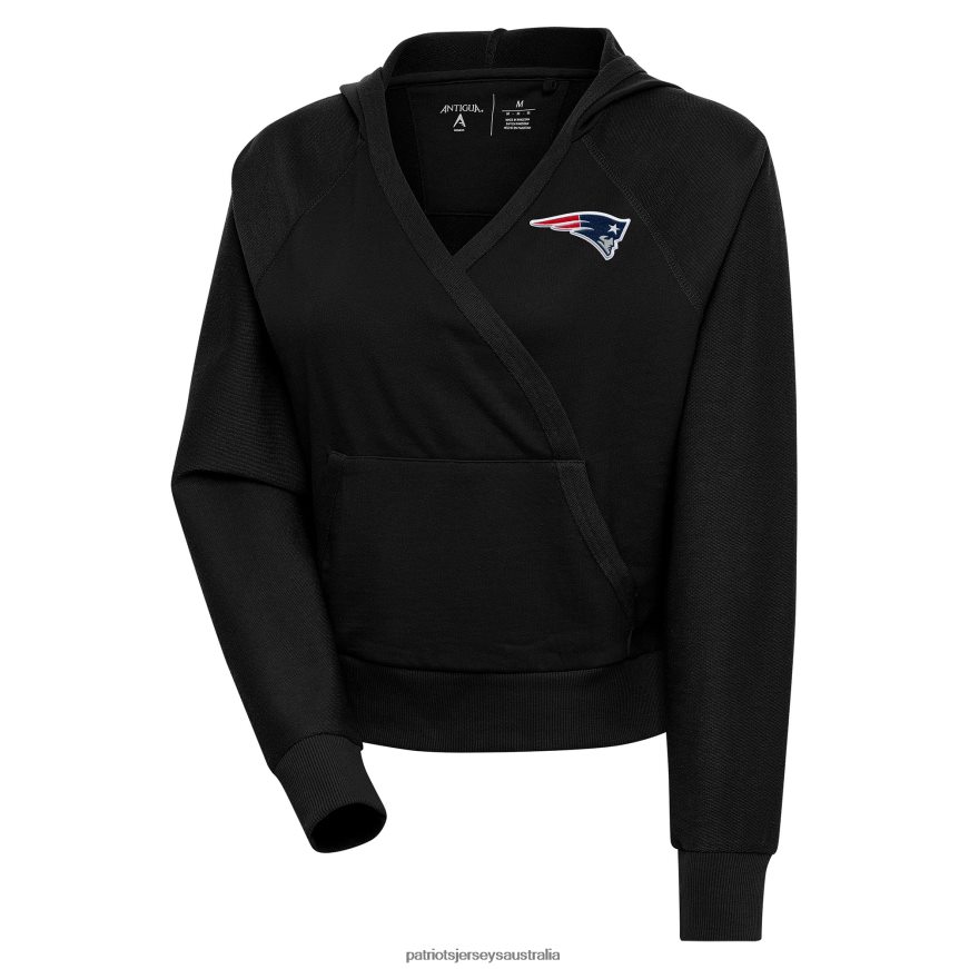Women Antigua Black Point Pullover Hoodie ZZ06V2894 Patriots Jersey Clothing