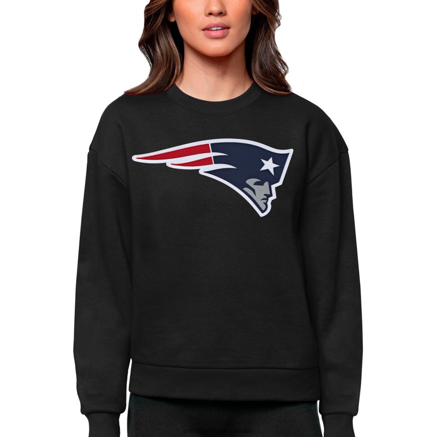 Women Antigua Black Victory Logo Pullover Sweatshirt ZZ06V22450 Patriots Jersey Clothing