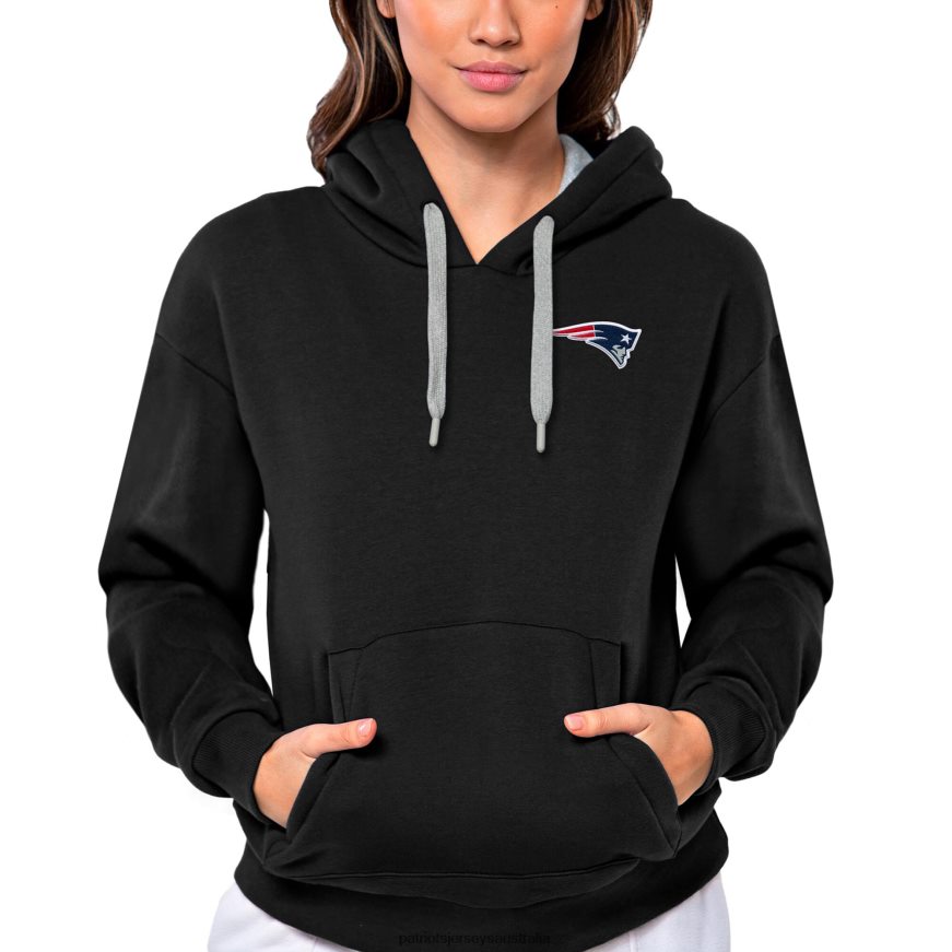 Women Antigua Black Victory Pullover Hoodie ZZ06V22438 Patriots Jersey Clothing