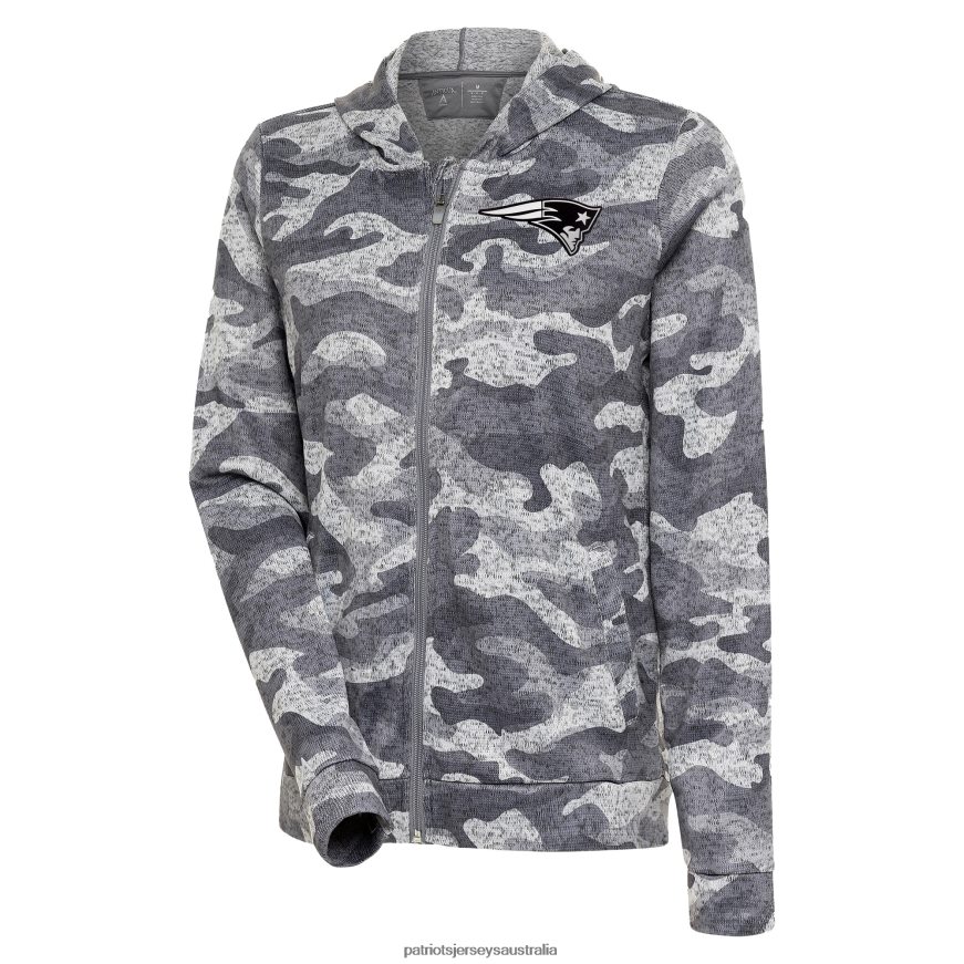 Women Antigua Camo Metallic Logo Absolute Full-Zip Hoodie ZZ06V22406 Patriots Jersey Clothing