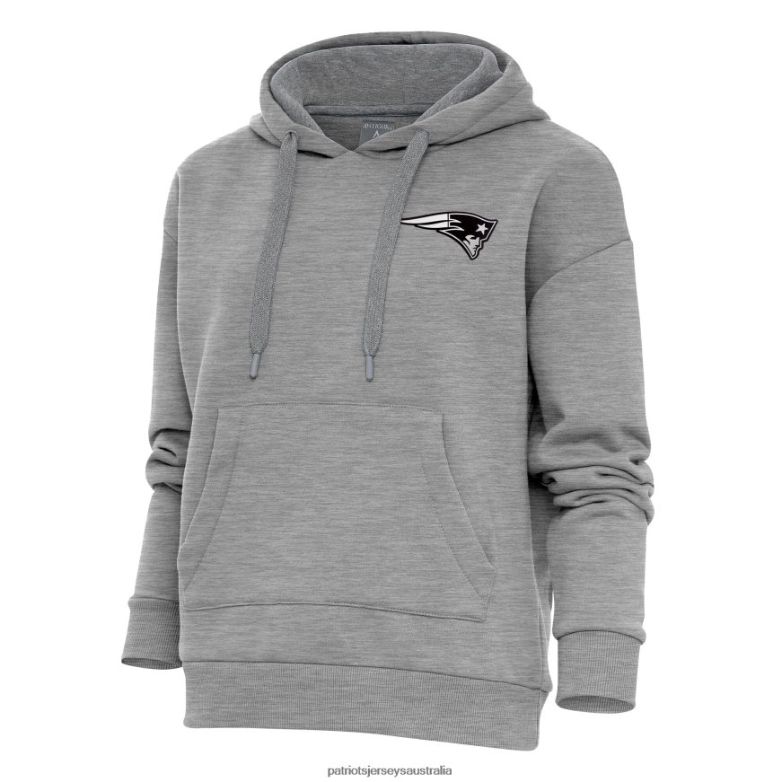 Women Antigua Heather Gray Metallic Logo Victory Pullover Hoodie ZZ06V22459 Patriots Jersey Clothing