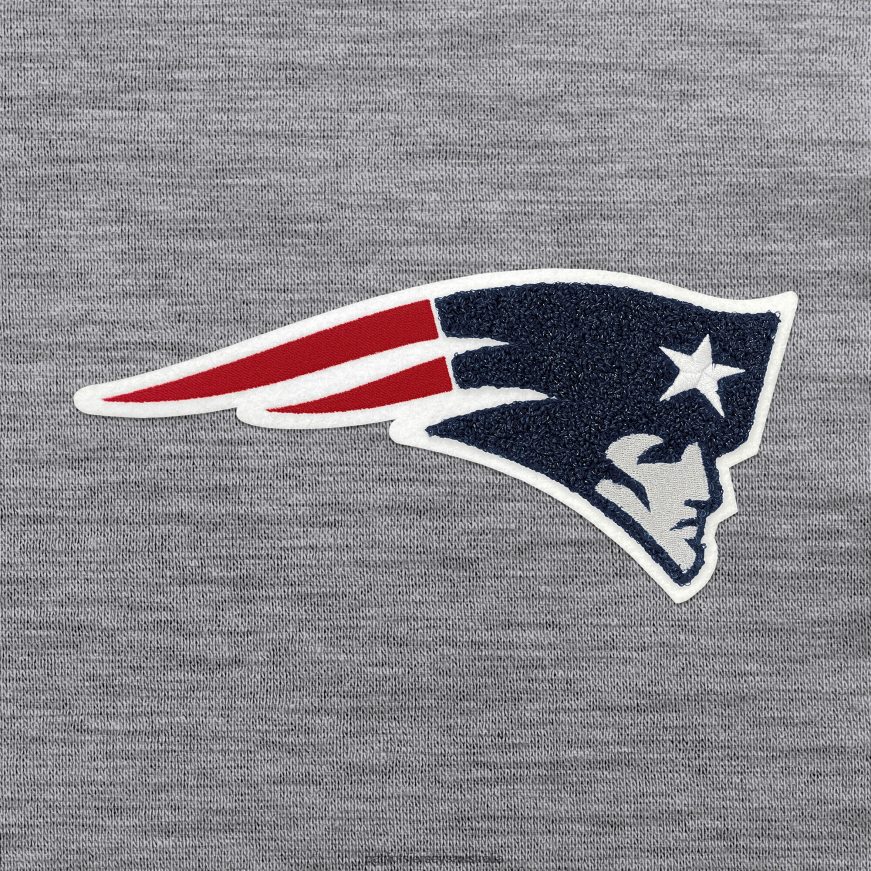 Women Antigua Heathered Gray Victory Chenille Pullover Hoodie ZZ06V22333 Patriots Jersey Clothing