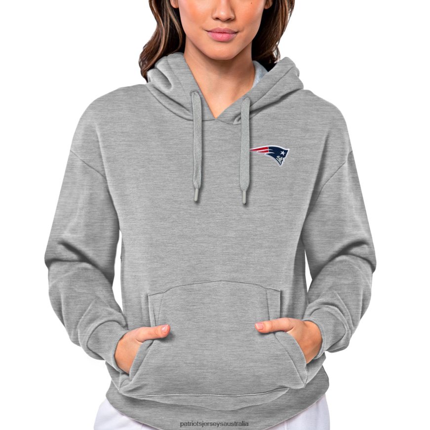 Women Antigua Heathered Gray Victory Pullover Hoodie ZZ06V22436 Patriots Jersey Clothing