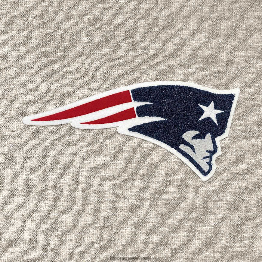 Women Antigua Oatmeal Action Chenille Pullover Hoodie ZZ06V22420 Patriots Jersey Clothing