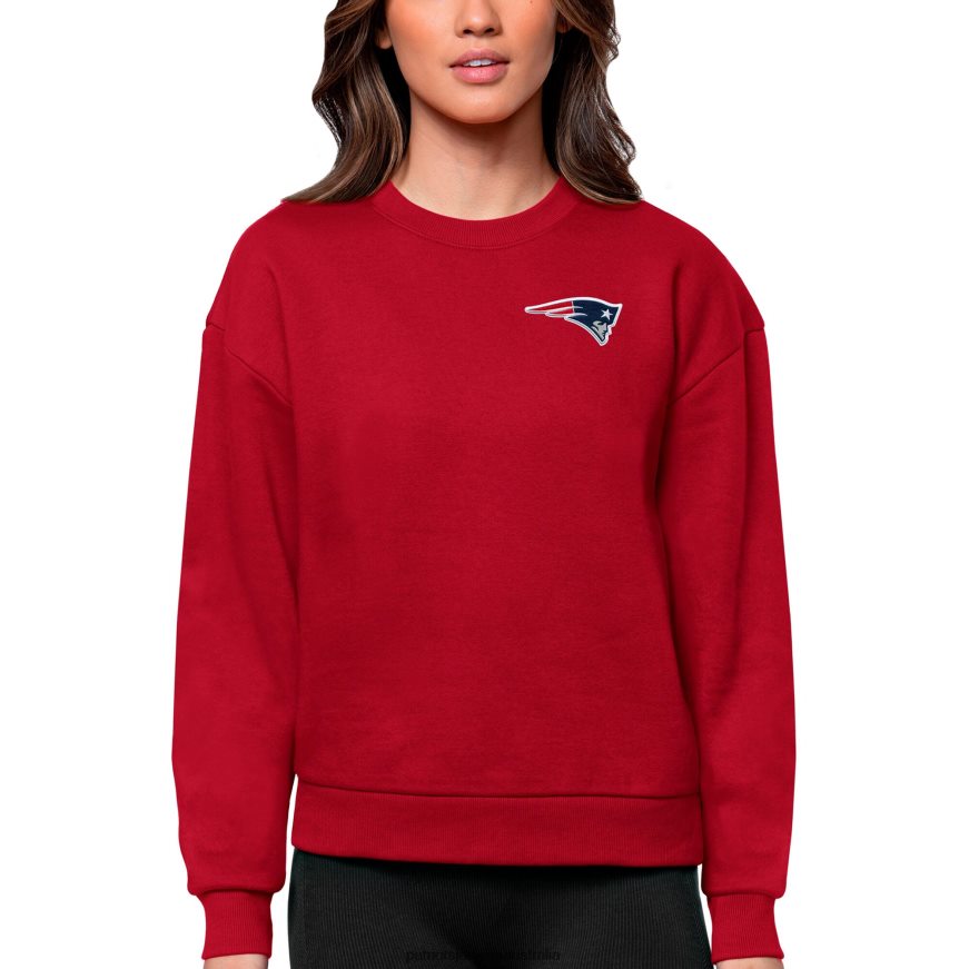 Women Antigua Red Victory Crewneck Pullover Sweatshirt ZZ06V22442 Patriots Jersey Clothing
