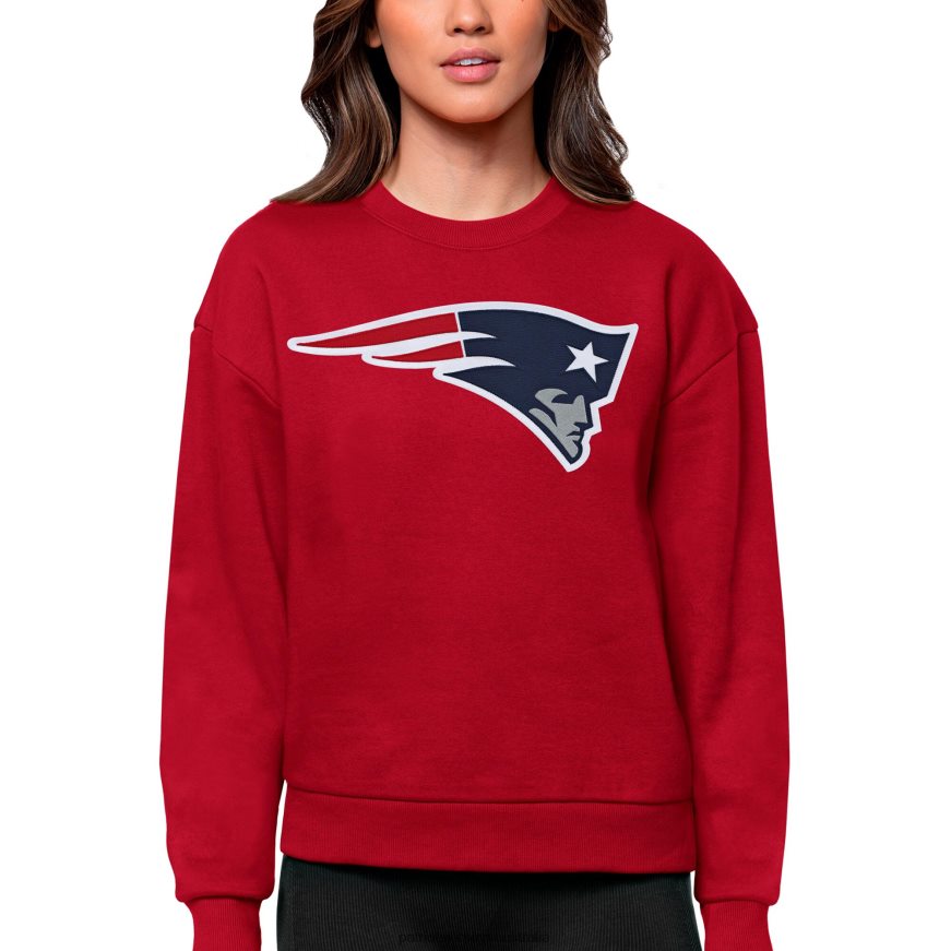 Women Antigua Red Victory Logo Pullover Sweatshirt ZZ06V22448 Patriots Jersey Clothing