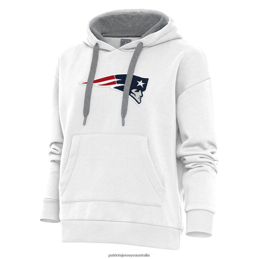 Women Antigua White Victory Chenille Pullover Hoodie ZZ06V22431 Patriots Jersey Clothing