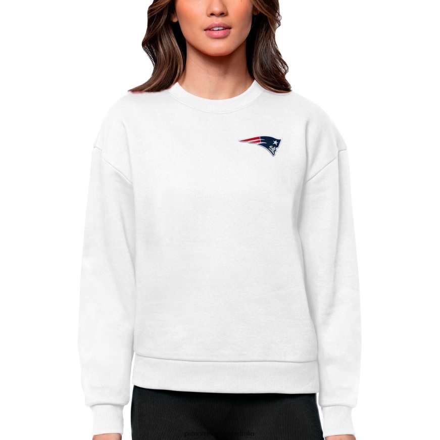 Women Antigua White Victory Crewneck Pullover Sweatshirt ZZ06V22445 Patriots Jersey Clothing