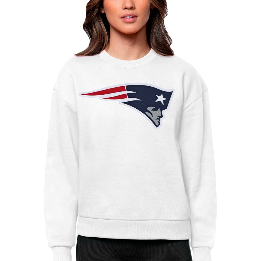 Women Antigua White Victory Logo Pullover Sweatshirt ZZ06V22449 Patriots Jersey Clothing
