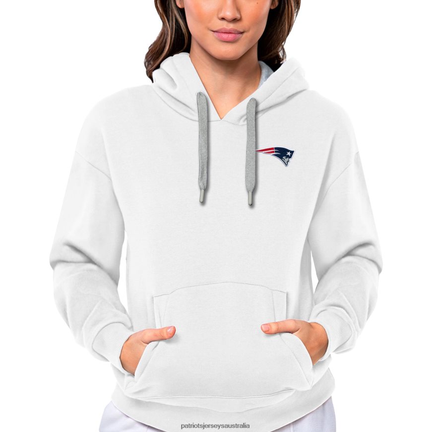 Women Antigua White Victory Pullover Hoodie ZZ06V22437 Patriots Jersey Clothing