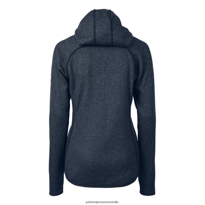 Women Cutter & Buck Navy Helmet Logo Mainsail Sweater-Knit Full-Zip Hoodie ZZ06V2883 Patriots Jersey Clothing