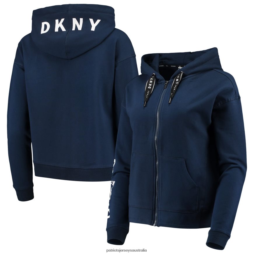 Women DKNY Sport Navy Zoey Crop Full-Zip Hoodie ZZ06V22467 Patriots Jersey Clothing