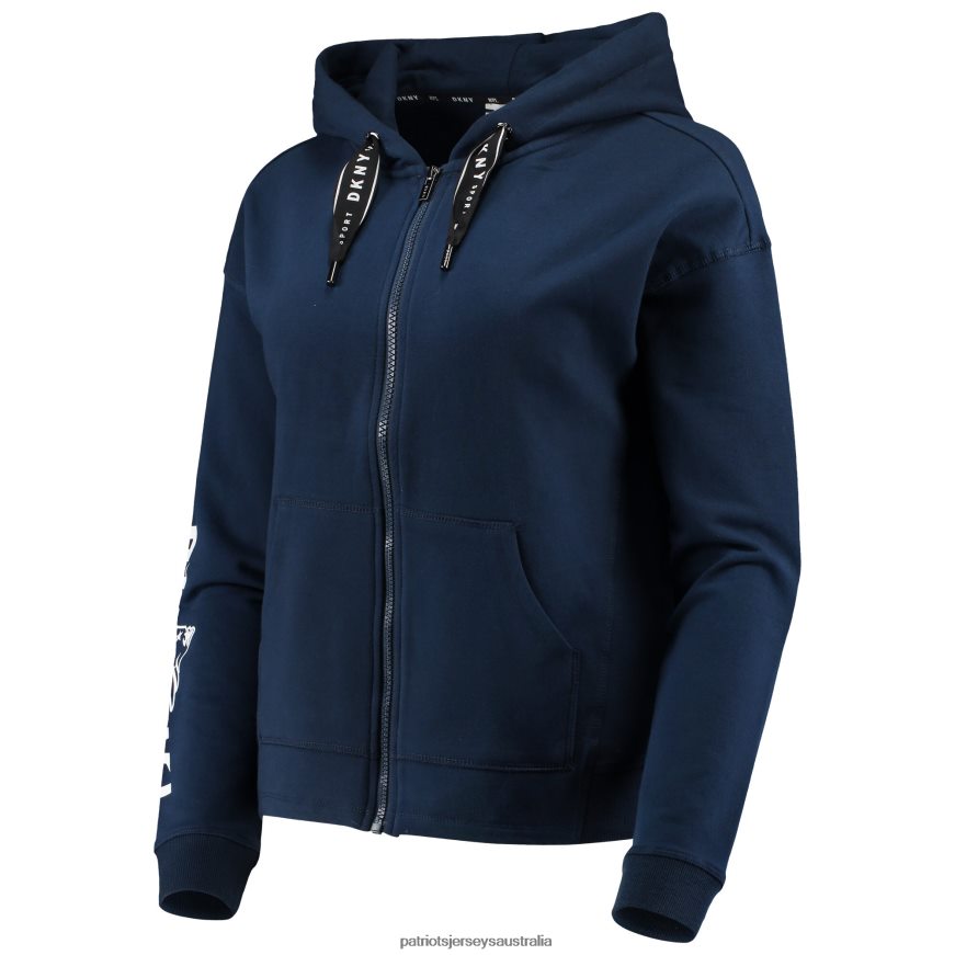 Women DKNY Sport Navy Zoey Crop Full-Zip Hoodie ZZ06V22467 Patriots Jersey Clothing