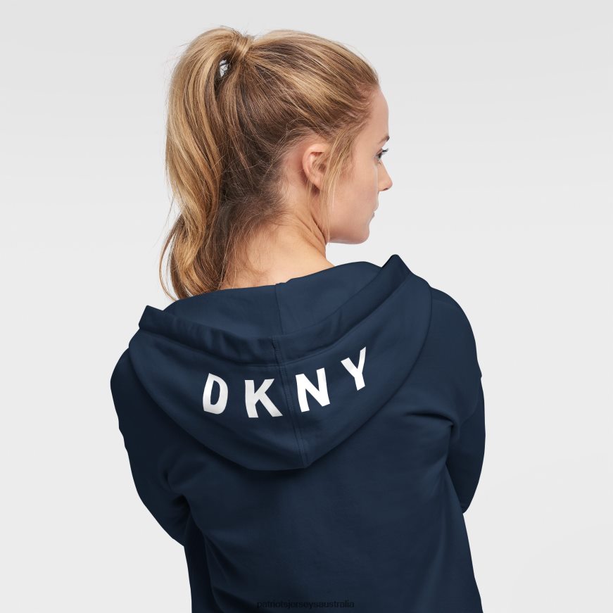 Women DKNY Sport Navy Zoey Crop Full-Zip Hoodie ZZ06V22467 Patriots Jersey Clothing