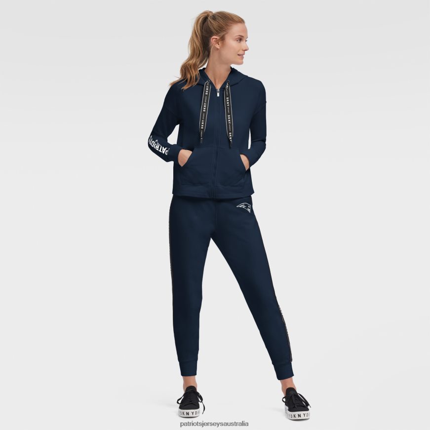 Women DKNY Sport Navy Zoey Crop Full-Zip Hoodie ZZ06V22467 Patriots Jersey Clothing