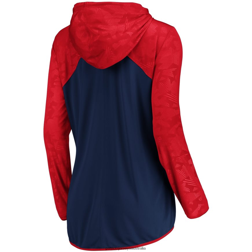 Women Fanatics Branded Navy Forever Fan Logo Full-Zip Hoodie ZZ06V22435 Patriots Jersey Clothing