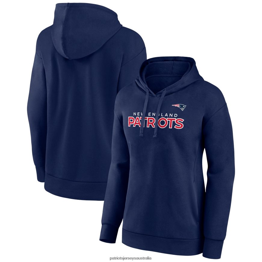 Women Fanatics Branded Navy Iconic Cotton Fleece Checklist Pullover Hoodie ZZ06V22335 Patriots Jersey Clothing