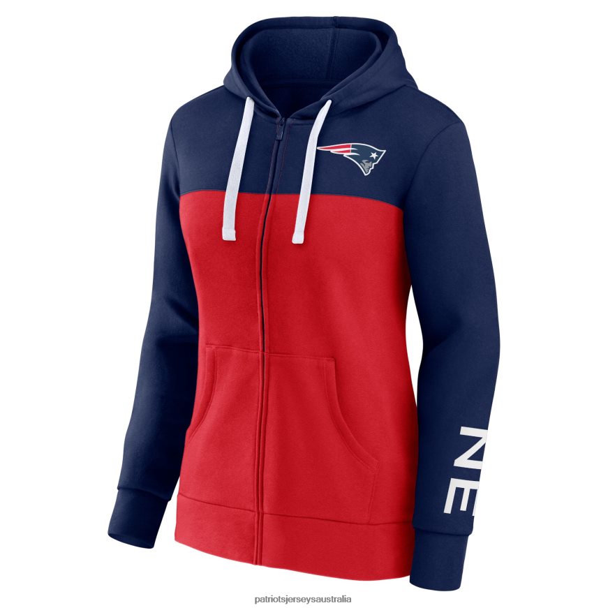 Women Fanatics Branded Navy/Red Take The Field Color Block Full-Zip Hoodie ZZ06V22322 Patriots Jersey Clothing