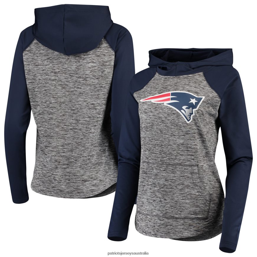 Women G-III 4Her by Carl Banks Heathered Gray/Navy Championship Ring Pullover Hoodie ZZ06V22351 Patriots Jersey Clothing