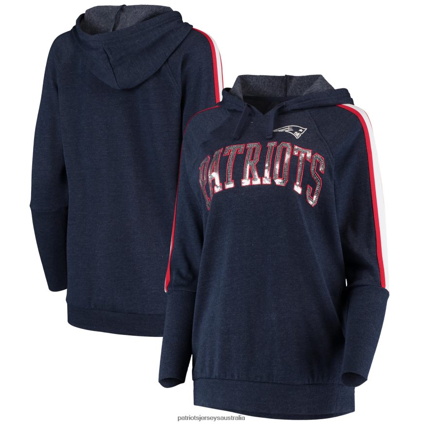 Women G-III 4Her by Carl Banks Navy Double Team Tunic Pullover Hoodie ZZ06V22434 Patriots Jersey Clothing