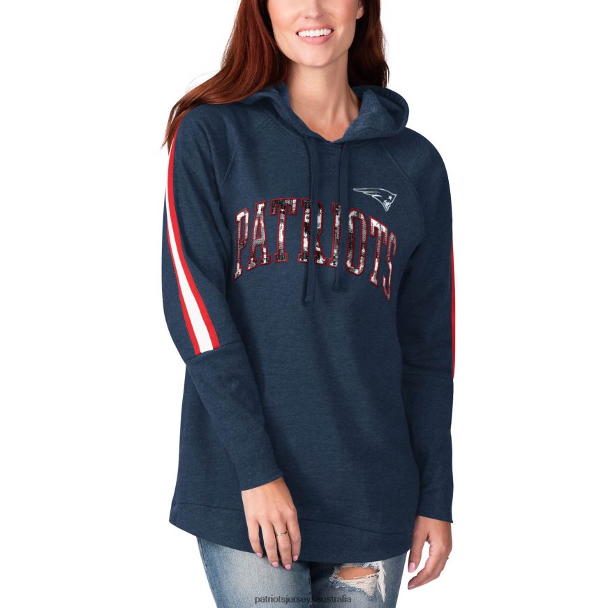 Women G-III 4Her by Carl Banks Navy Double Team Tunic Pullover Hoodie ZZ06V22434 Patriots Jersey Clothing