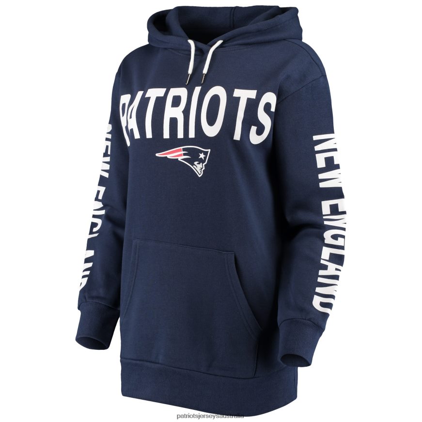 Women G-III 4Her by Carl Banks Navy Extra Point Pullover Hoodie ZZ06V22344 Patriots Jersey Clothing