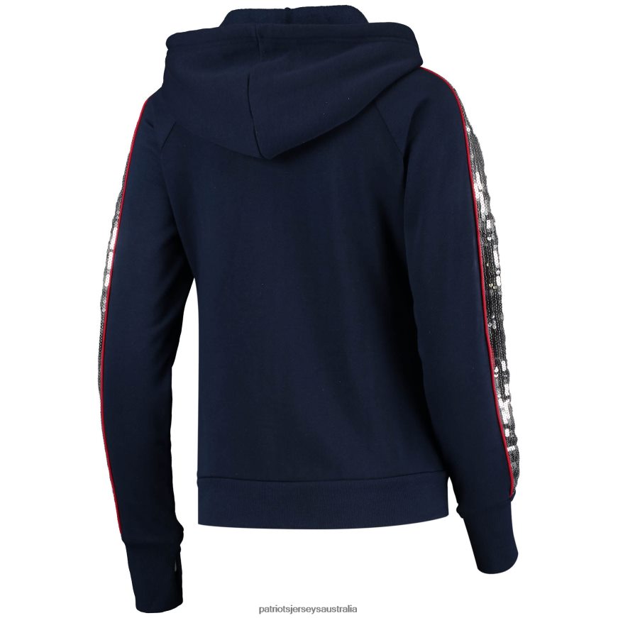 Women G-III 4Her by Carl Banks Navy Game Changer Raglan Full-Zip Hoodie ZZ06V22388 Patriots Jersey Clothing