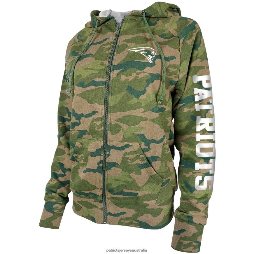 Women New Era Camo Raglan Full-Zip Hoodie ZZ06V22362 Patriots Jersey Clothing