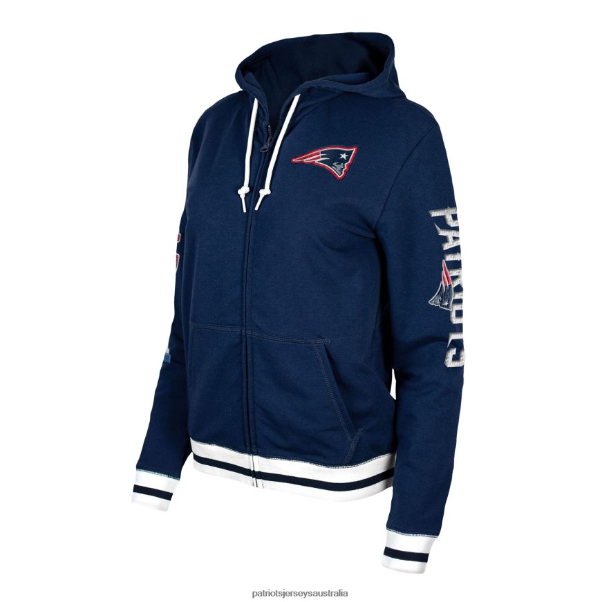 Women New Era Navy Elite Pack Full-Zip Hoodie ZZ06V22328 Patriots Jersey Clothing