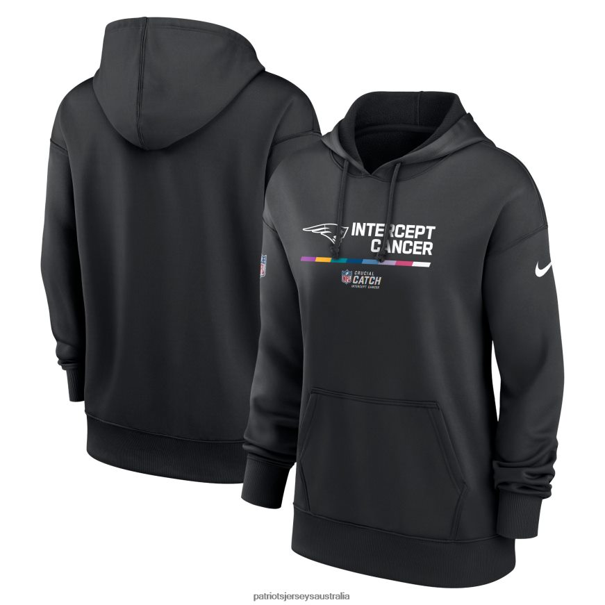 Women Nike Black 2022 NFL Crucial Catch Therma Performance Pullover Hoodie ZZ06V22356 Patriots Jersey Clothing