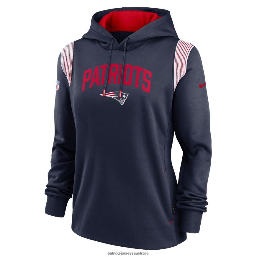 Women Nike Navy Sideline Stack Performance Pullover Hoodie ZZ06V22334 Patriots Jersey Clothing