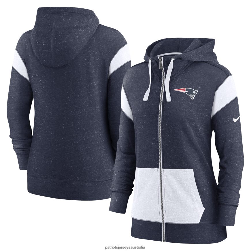 Women Nike Navy/White Monaco Lightweight Full-Zip Hoodie ZZ06V22366 Patriots Jersey Clothing