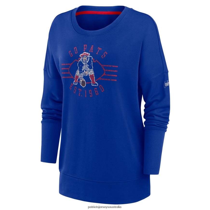 Women Nike Royal Rewind Playback Icon Performance Pullover Sweatshirt ZZ06V22360 Patriots Jersey Clothing