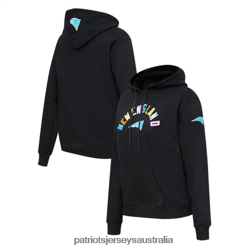 Women Pro Standard Black Neon Fleece Pullover Hoodie ZZ06V22370 Patriots Jersey Clothing