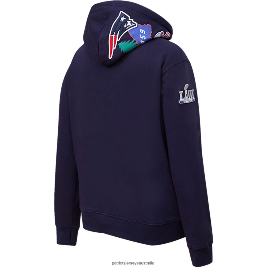 Women Pro Standard Navy Local Patch Pullover Hoodie ZZ06V22357 Patriots Jersey Clothing
