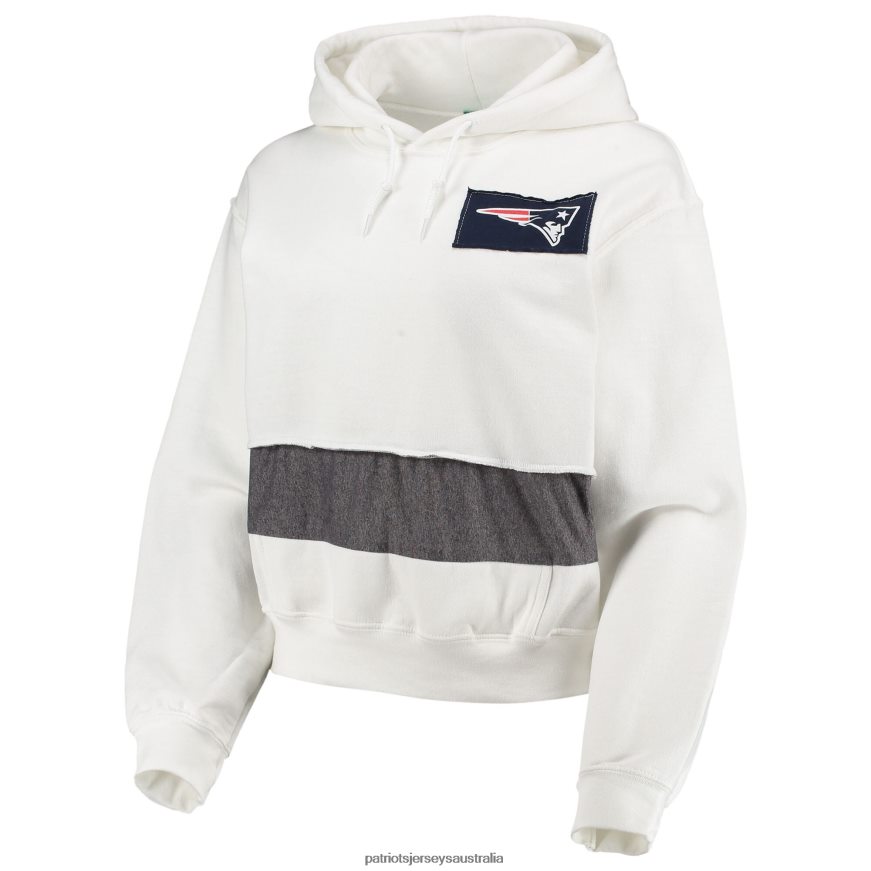 Women Refried Apparel White Sustainable Crop Dolman Pullover Hoodie ZZ06V22405 Patriots Jersey Clothing