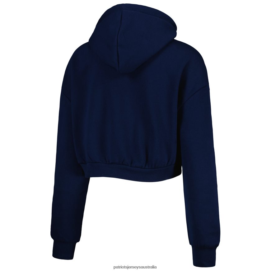 Women The Wild Collective Navy Cropped Pullover Hoodie ZZ06V22399 Patriots Jersey Clothing