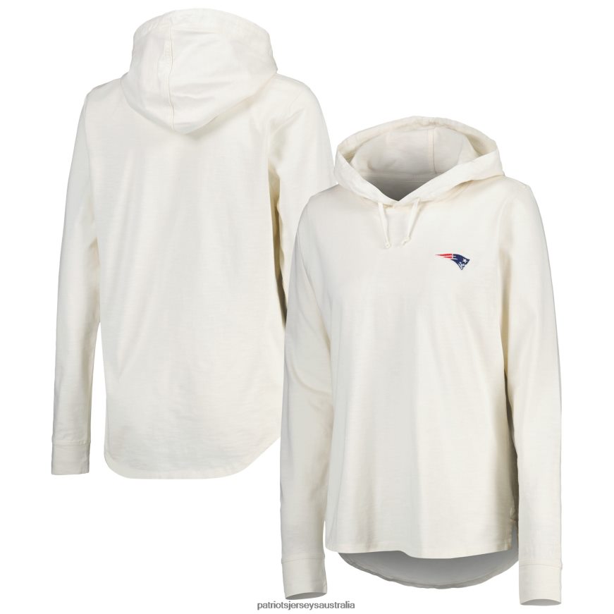 Women Tommy Bahama Cream Ashby Isles Jersey Pullover Hoodie ZZ06V22402 Patriots Jersey Clothing