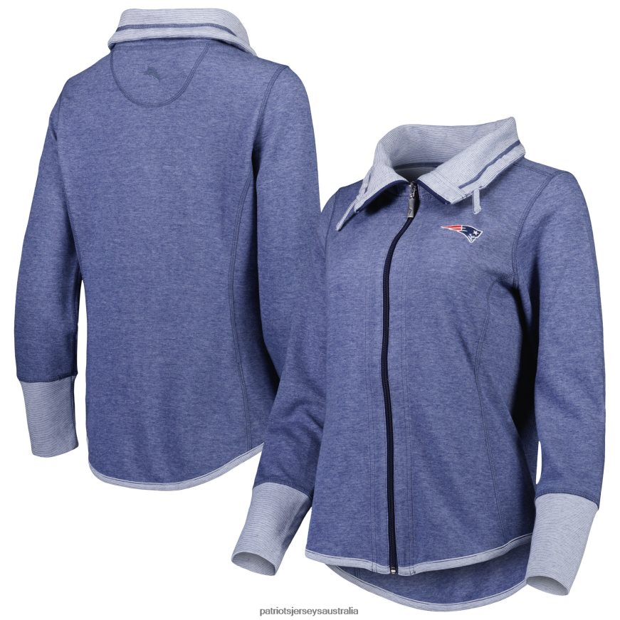 Women Tommy Bahama Heathered Navy Sport Sun Fade Full-Zip Sweatshirt ZZ06V22382 Patriots Jersey Clothing