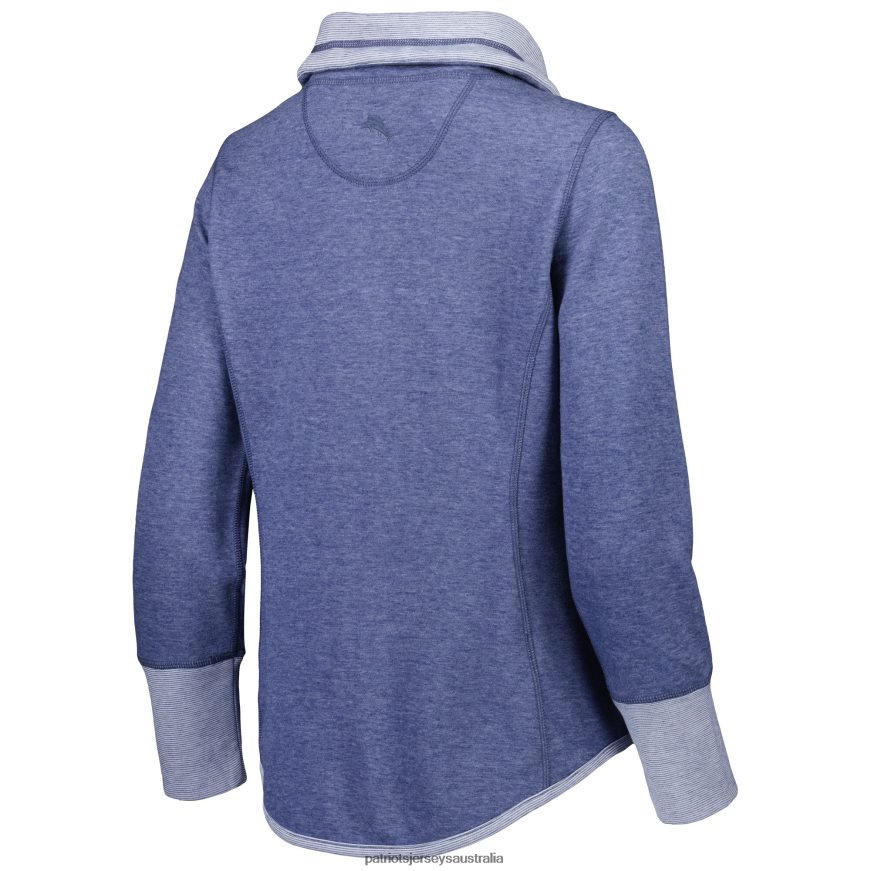 Women Tommy Bahama Heathered Navy Sport Sun Fade Full-Zip Sweatshirt ZZ06V22382 Patriots Jersey Clothing