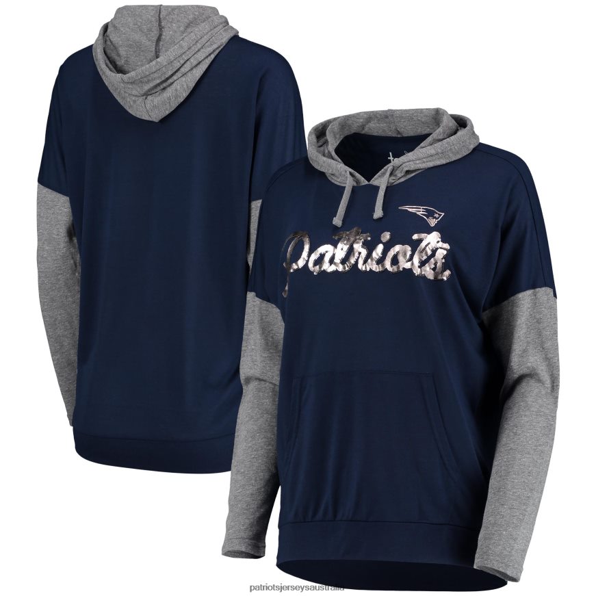 Women Touch Navy/Gray Without Limits Pullover Hoodie ZZ06V22373 Patriots Jersey Clothing