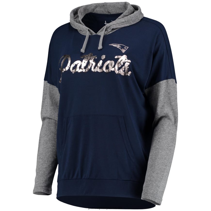 Women Touch Navy/Gray Without Limits Pullover Hoodie ZZ06V22373 Patriots Jersey Clothing